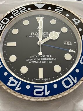 Rolex GMT-Master ll Dealer Authentic Wall Clock Blue/Black Bezel